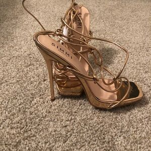 Simmi Gold Open Toe Heels